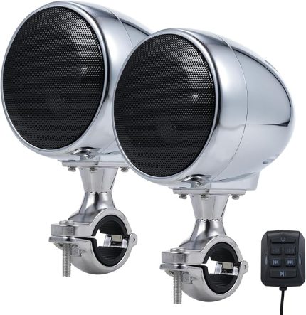 SPK350 3,5 inç Su Geçirmez BT Motosiklet Hoparlörü, Çift 15W Hoparlör, 300W Tepe Gücü, Uzaktan Kumandalı, Motosiklet Elektromobil Scooter için Açık Hava Hoparlörü