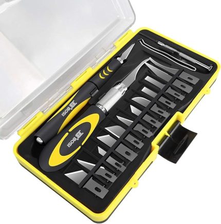 BOSI TOOLS El işi bıçağı seti, 16 parça, karbon çelik yedek bıçaklı, tornavida neşter bıçağı, Scrapbooking ve sanat tasarımı için, kendin yap sanat eserleri için kesici