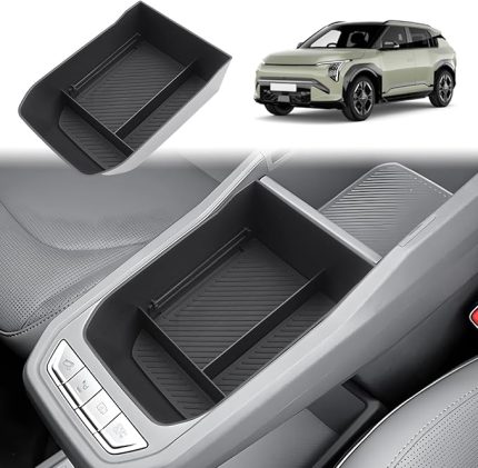 Yeni Kia EV3 GT Line 2025 2026 ile uyumlu orta konsol saklama kutusu, kolçak önü, 2024'ten itibaren EV3 düzenleyici tepsi rafları, kaymaz matlarla yıkanabilir, EV3 aksesuarı