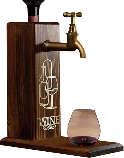 Şarap Baskılı Musluklu Doğal Ahşap İçki Standı, İçki Çeşmesi, Doğum Günü Hediyesi, Ev Hediyesi, İçecek Dispenseri