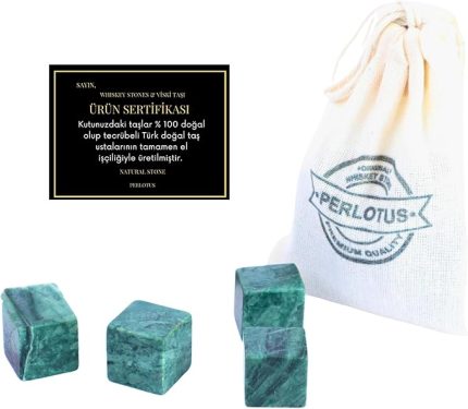 Granit 4 Adet Viski Taşı Soğutma Kesesinde Sertifikalı Babalar Günü Hediyesi