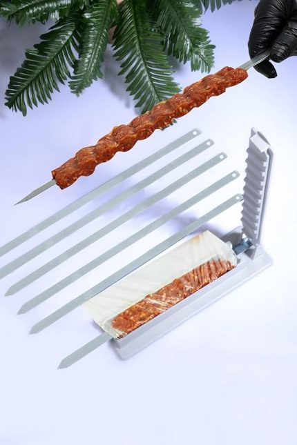 4 Adet Şiş HEDİYELİ Kebapmatik Adana Urfa Kebap Kalıbı Aparatı Pratik Hızlı Kebap Makinesi Kutusu