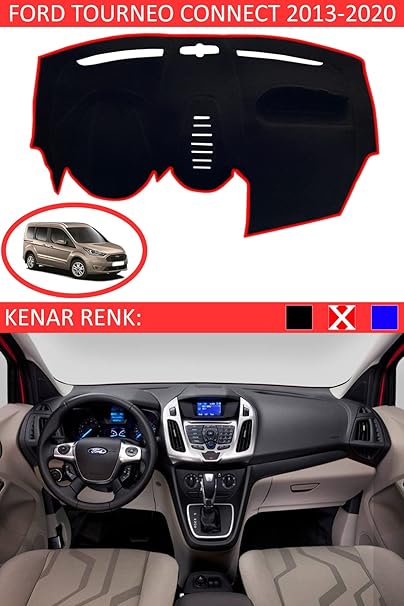 Koruma Halısı Siyah Kenar Renk Kırmızı Ford Tourneo Connect 2012-2020 ile uyumlu - Görsel 2