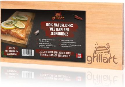 2'li paket XL mangal tahtası – ızgara için sedir ağacı tahtası – sedir ağacından tütsüleme tahtaları, özel bir mangal tadı için %100 doğal Western Red sedir ağacından üretilmiştir