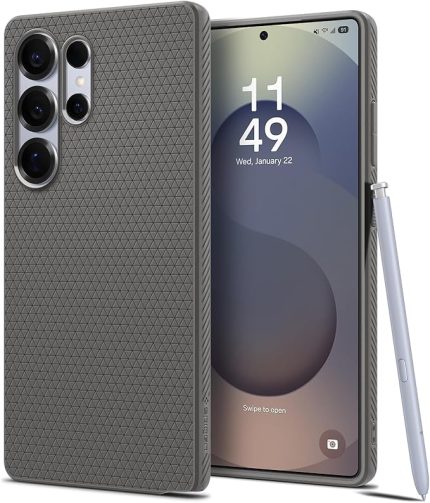 Galaxy S25 Ultra ince Kılıf Liquid Air Hava Kanalı Teknolojisi™ Askeri Sınıf Koruma Granite Gray Dokulu Yüzey Kapak - ACS08954