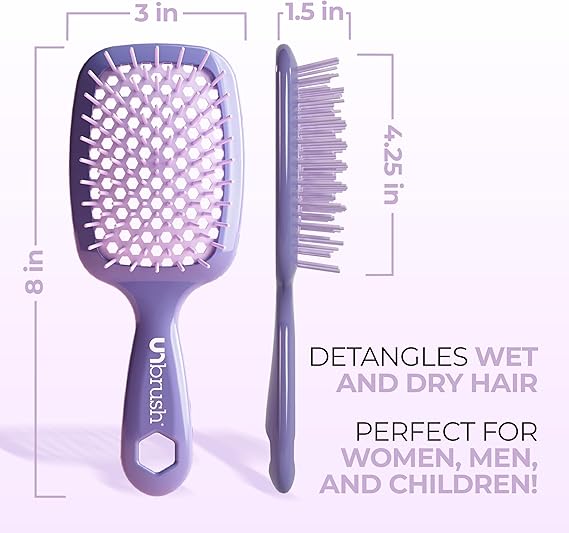 HEAT UNbrush Islak ve Kuru Havalandırmalı Dolaşık Açıcı Saç Fırçası, Lavanta Koyu Mor - Görsel 5