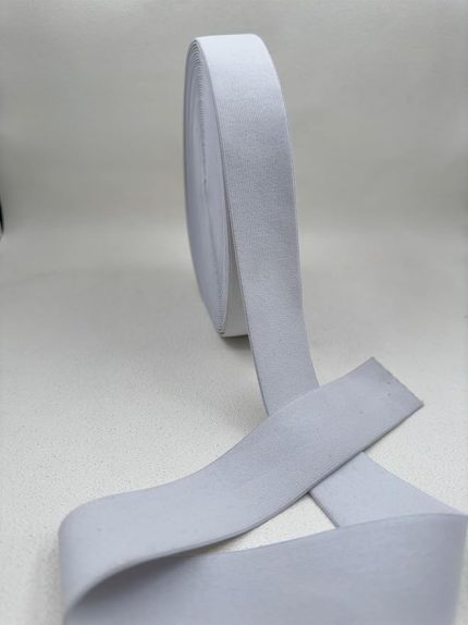 since 1995 4 cm düz dokuma lastik-5 metre (beyaz)
