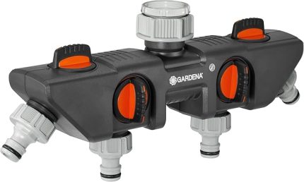 4 yollu dağıtıcı: musluğa 4 cihaza kadar bağlantı için, Gardena sulama programlayıcıları ve zamanlayıcıları için uygundur, su akışı düzenlenebilir ve kapatılabilir (8194-20)