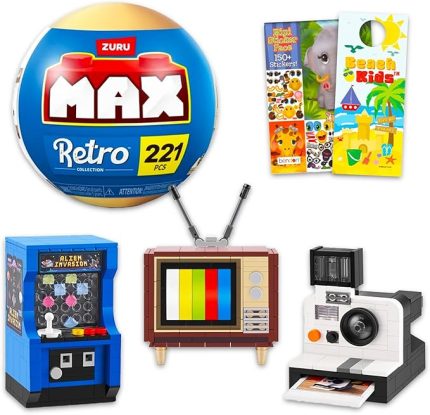 Çocuklar için Max Retro Yapı Seti - Zuru Max Retro Tuğla Kör Top Plus Çıkartmaları ve Daha Fazlası ile Paket | Zuru Max Retro Koleksiyon Tuğla Yapı Seti