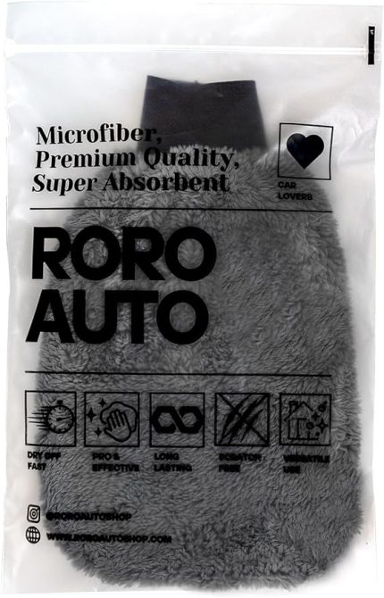 Auto Vezüv Mikrofiber Araç Yıkama Eldiveni Gri