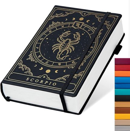 Constellations A5 Noktalı Ciltli Günlük Defteri, 100gsm 400 sayfa Yazı Kağıdı, Mermi Organizatörleri Kadınlar, Erkekler, Gençler için Defter (Akrep)