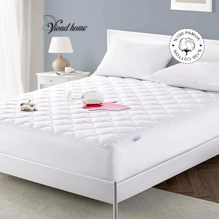 Home%100 Pamuklu Kapitone, Fitted Full Kenar, Sıvı Geçirmez, Tek, Çift Kişilik Bebek Yatak Koruyucu Alez (Beyaz, 90x190)