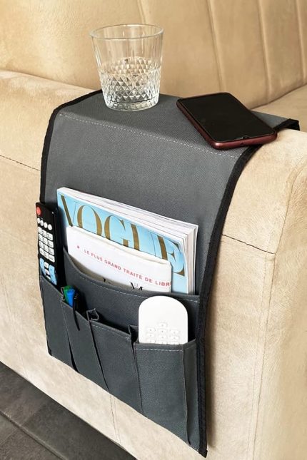 Koltuk Kenarı Kumandalık Portatif Yan Sehpa (Gri)