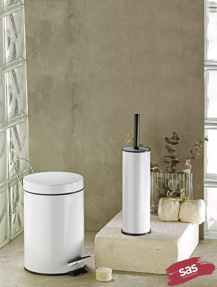 2'li Banyo Seti - 3LT Pedallı Çöp Kovası ve Tuvalet, WC Fırçası