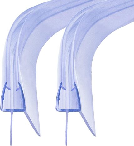 Duş contası, bükülmüş, 2 x 40 cm, yuvarlak duş, çeyrek daire duş, duş kapısı contası, mükemmel uyum, cam kalınlığı 5 mm, 6 mm yedek conta, duşakabin, su geçirmez, duş kapısı, sıçrama koruması