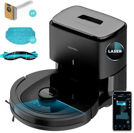Robot Süpürge Conga 7490 Ultimate Home X-Treme, 2600 Pa, 120 dakika özerklik, lazer navigasyon ve kendi kendine boşalan baz, 4'ü 1 arada temizlik, çok işlevli merkezi fırça