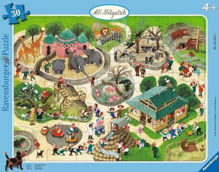 30 Parçalı Büyük Çerçeveli Puzzle Hayvanat Bahçesi, Ali Mitgutsch