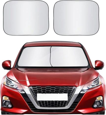 Ön Cam Güneşlik Araba Cam Güneşliği Otomobil Güneşlikleri Araç Gölgelik Oto İçi Katlanır Perdesi Oto Ön Cam Güneşliği 78-68 cm 2 parça