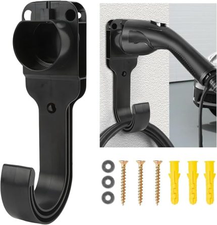 Tip 2 Şarj Kablosu Düzenleyici, EV Tip 2 Araç Şarj Kablosu Tutucu, AB Standardı EV'ler için Elektrikli Araç Duvar Braketi Organizatörü