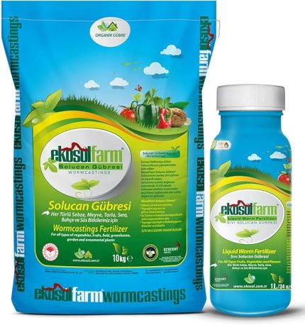 Organik%100 Solucan Gübresi Toz 10 KG + 1 Litre Sıvı Organik Gübre