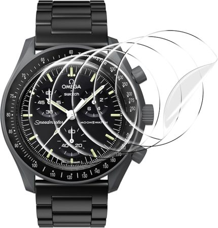 Moonswatch için Kristal Koruyucu, Swatch Omega Moonwatch ile Uyumlu Yumuşak TPU Çizilmez Ekran Koruyucu, Omega x Swatch Moonswatch 5'li Paket için HD Şeffaf Ekran Koruyucu Kapak