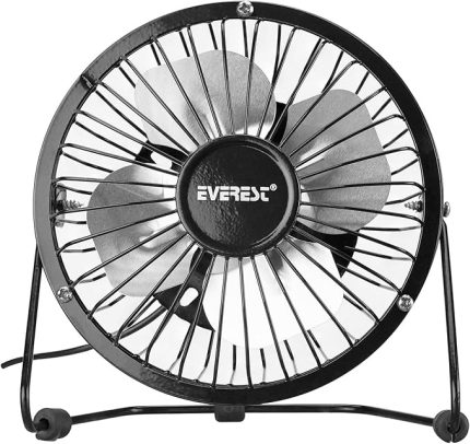 Everest EFN-482 Masa Üstü USB Fan Soğutucu Vantilatör Klima USB Girişli Metal Serinletici Fan Mini Vantilatör Fan Klima Aşağı Yukarı Ayarlabilir Sessiz Çalışma