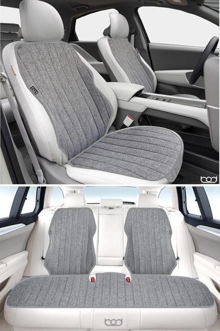 Nysa Serisi Keten Oto Koltuk Koruyucu Minder Ön Arka Set Gri