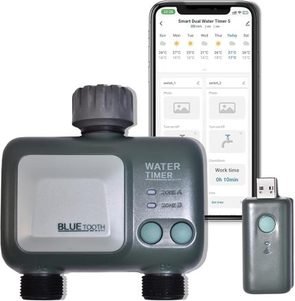 Bahçe sulama bilgisayarı, WiFi hub, 2 çıkış, su geçirmezlik IPX5, otomatik sulama, bahçe, çim için su zamanlayıcısı