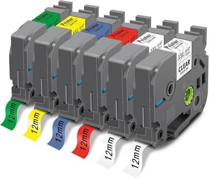12mm için Uyumlu Brother TZe-131 TZe-231 TZe-431 TZe-531 TZe-631 TZe-731 Tze 12mm 0.47 Etiket Bandı Brother Ptouch PT-H107B P710BT H100LB E110 H100R D210 H110 D400 H101C D200 D600 H105