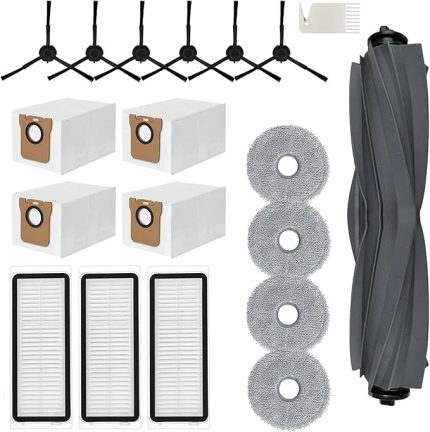 Dreame L20 Ultra/L20 Ultra Complete Robot Elektrikli Süpürge için 19 Adet Aksesuar, Aksesuar Seti 1 Kafa Fırçası, 4 Elektrikli Süpürge Torbası, 4 Silme Pedi, 3 HEPA Filtre, 6 Yan Fırça, 1 Temizleme