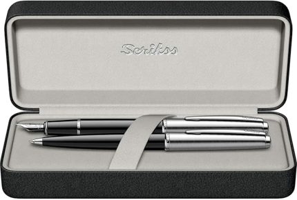 Metropolis 78 Dolma Kalem & Tükenmez Kalem Takımı, Akrilik Gövde, Siyah