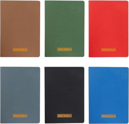 Notes 17x24 cm Karton Kapaklı İplik Dikişli Defter, 32 Yaprak, 6'lı Paket, Koyu Renkler