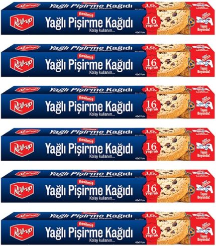 Up Kesilmiş Yağlı Pişirme Kağıdı 16 Yaprak 6lı Kutu Set