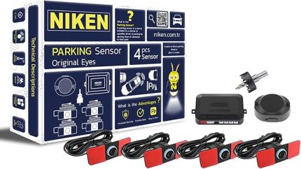 Park Sensörü Siyah, 4 Sensörlü Arka, Sesli Uyarı, Orjinal Lens Görünümlü, Siyah