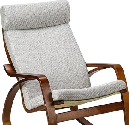 Sandalye için Yumuşak Pamuk Yedek Yastık - Çıkarılabilir Kılıf, Kaymaz Sallanan Koltuk Pedi, Kalın Dolgulu Konfor (Çuval Bezi Beyazı) - 1 Adet