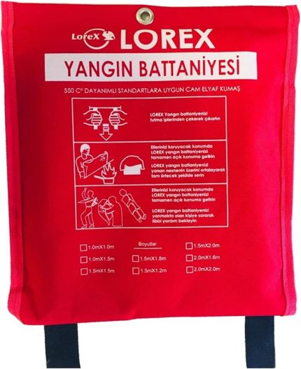 LR-FB1010C Çantalı Yangın Battaniyesi 100cm x 100cm (2)