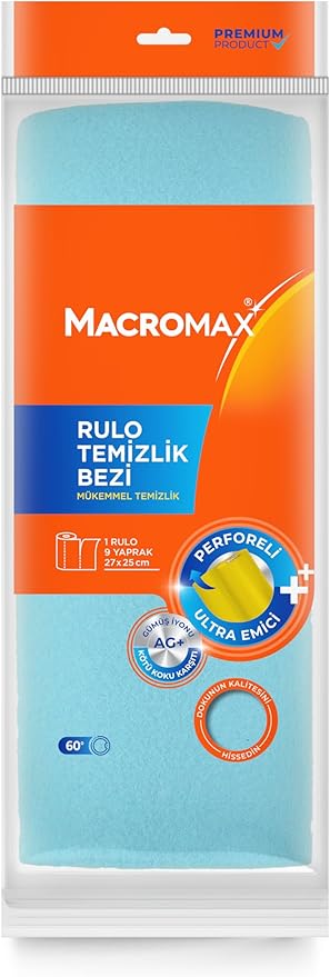 Rengarenk Rulo Mutfak Banyo Temizlik Bezi 9'lu Kolay Kullanım