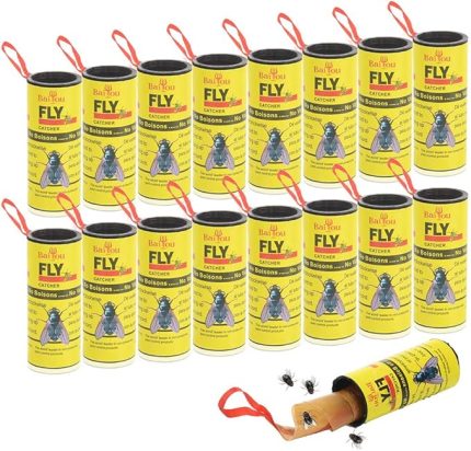 Fly Kağıt Sinek Şeritleri Sinek Yakalama Şeritleri 16'lı Paket Ev İç Mekan Dış Mekan Kullanımı için Yapışkan Meyve Sinek Tuzağı