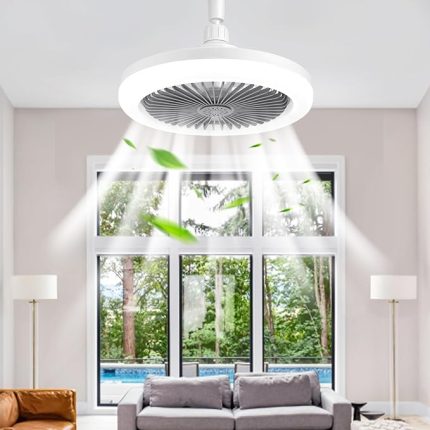 LED Işıklı Tavan Vantilatörü, 30W Fanlı ve Uzaktan Kumandalı Tavan Lambası, Zamanlama, 3 Renkli Kısılabilir LED, Küçük Mekanlar İçin 3 Hız Yatak Odası Ev Ofis Yurdu (Gri)