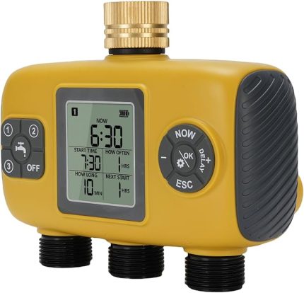 Zamanlayıcı Programlanabilir $ Denetleyici Kılavuzu Otomatik IPX5 Su Geçirmez Abs, Pirinç Giriş Sprinkler Bahçe Yağmur Suyu Gecikmesi, Sulama Sistemi Denetleyicileri