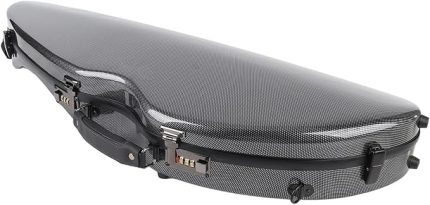 Tam Boy Keman Kılıfı, Higrometre Dahili Hafif Karbon Fiber Keman Kutusu, 4/4 3/4 1/2 1/8 Tam Boy Kemanlar için Şifreli Kilitli ve Omuz Askılı Keman Müzik Çantası