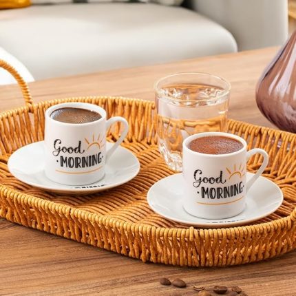 06 Porselen 12 Parça Türk Kahve Fincan Takımı 90ml