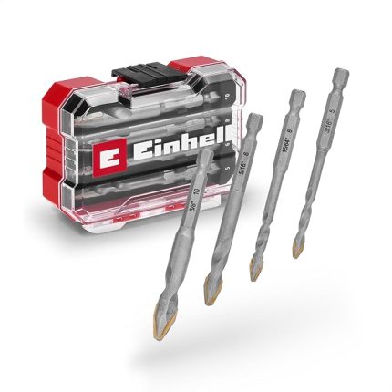 Einhell XS-CASE 4-Parça Seramik Ucu Seti (Özel Taşlanmış Karbür Plaka, Merkez Nokta, E 6.3 Şaft, Saklama Kutusu Dahil) - 49051404