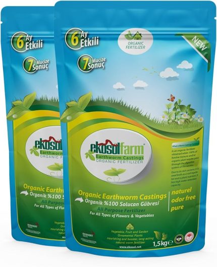 Solucan Gübresi 2X1,5 KG TOPLAM 3 KG Organik Gübre Worm Castings