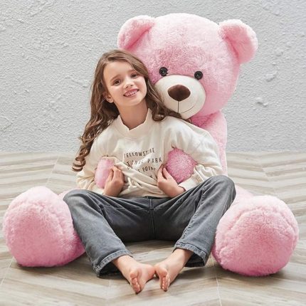 120 cm Papyonlu Sevimli Ayı - Sevgiliye Özel Hediye Pembe