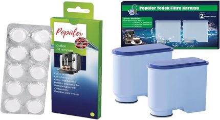Makinesi Bakım Seti | 2’li AquaClean Su Filtresi + 10’lu Yağ Çözücü Tablet (Ekonomik Paket!)