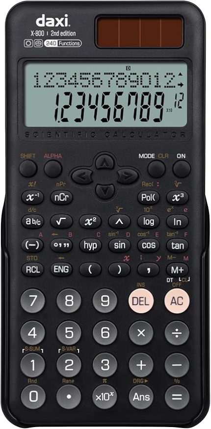 X-800 YENİ NESİL 240 FONKSİYONLU BİLİMSEL HESAP MAKİNESİ (Siyah)