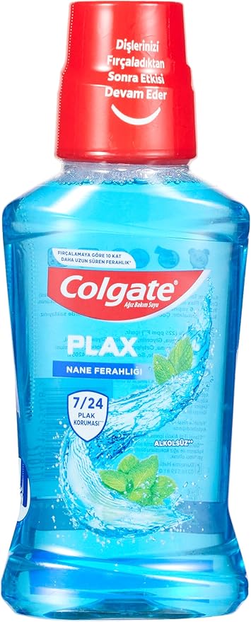 Plax Ağız Bakım Suyu Nane Ferahlığı, Mavi, 250 ml