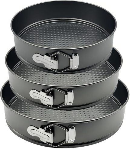 Çelik 3 Parça 18-20-22 cm Yuvarlak Kelepçeli Kek Kalıbı Seti cin999sy