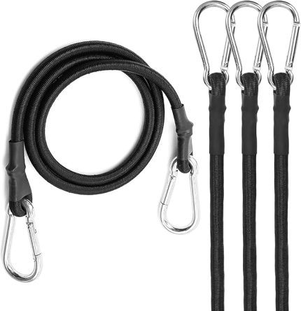 Karabinalı germe lastiği, kancalı genişletici, bagaj gergisi, lastik bant, germe kayışları, siyah, kauçuk ip, germe halatı, bagaj için lastik gerdirici, güneş tentesi, bisiklet brandası (4